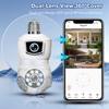 E9 Bulb Dual Lens Camera Full HD 1080p Indoor Night Vision Wireless Smart Camera with 4Led Light Wifi Bulb Dome Socket Network C