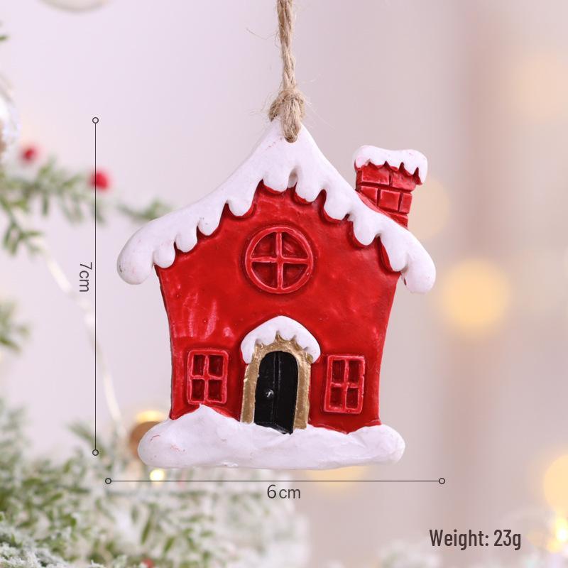 Snowman and Santa Christmas Tree Cartoon Resin Stocking Pendants