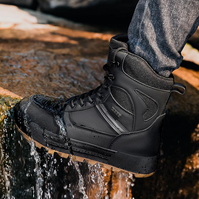 Men's Boots Outdoor Boots Lace-Up Motocross Boots Mountaineering Hiking Desert Waterproof Work Safety Shoes