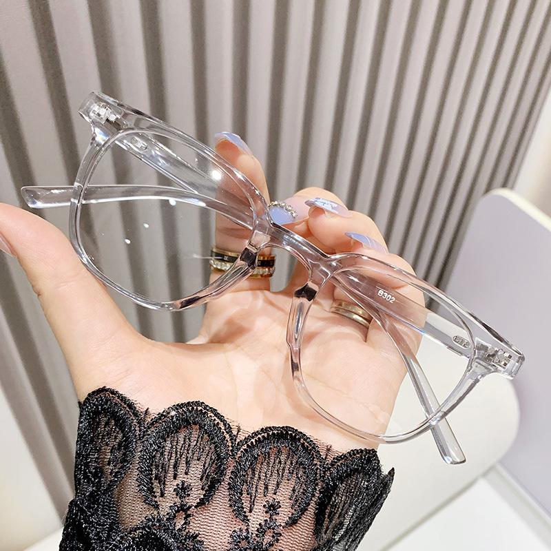 Retro Small Frame Anti-blue Glasses for Men and Women, Plain Face, Literary Myopia, Glasses Frame, Degree Flat Mirror.