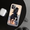 Animal Black Horse Phone Case Cover for iPhone 11 12 13 Mini 14 15 Plus 16 Pro Max 17 Air 7 8 + SE Art Customized Fundas 11 12 1
