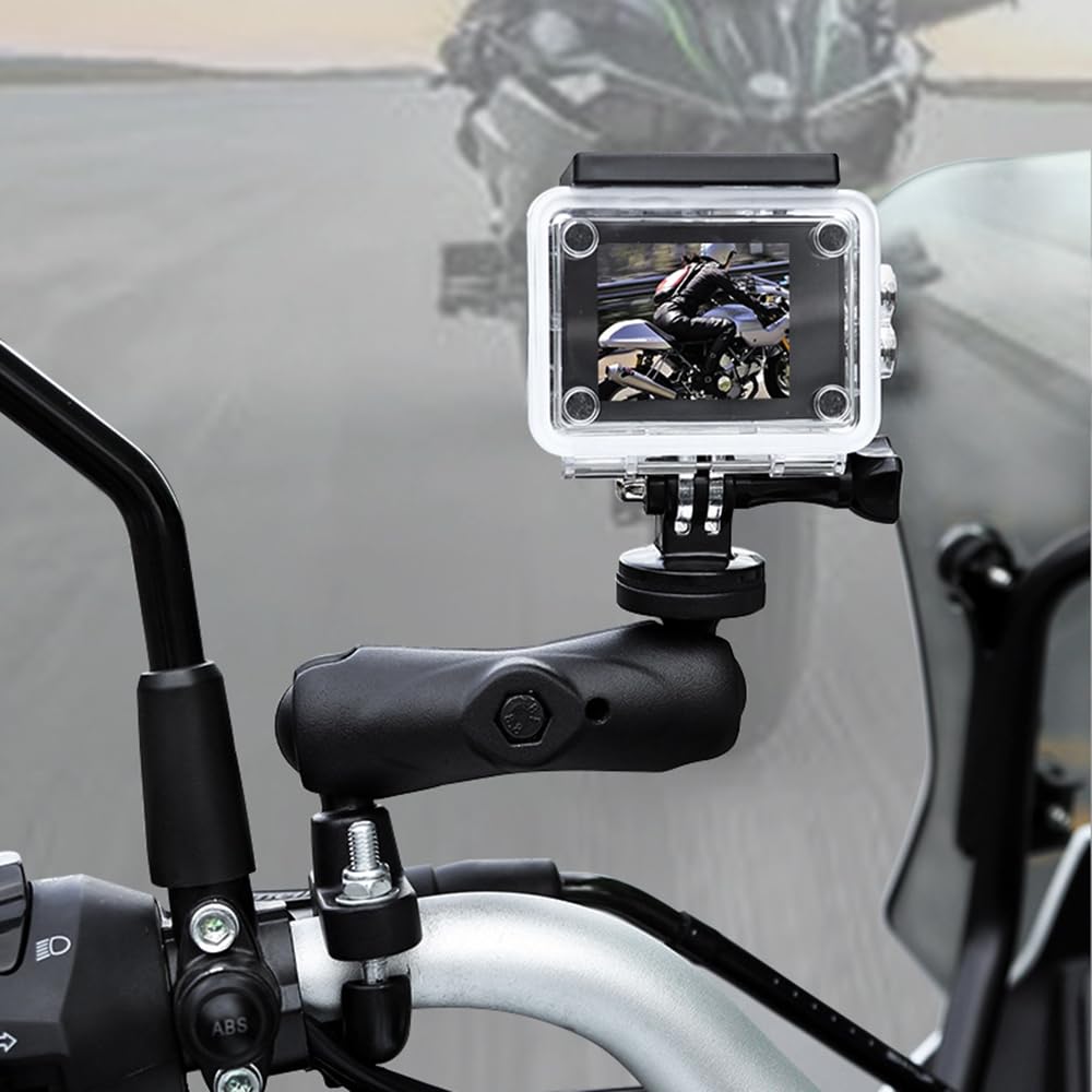 YACHUN Motorcycle Motorcycle Camera Holder 1/4 Screw Diameter 0.7 - 1.4 inches (1.9 -