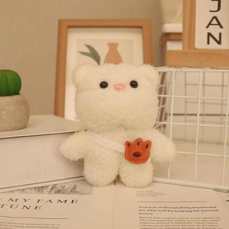 Creative Backpack Bear Plush Doll Pendant Plush Toy Hanging Bag Keychain for Friends' Birthday Gifts