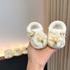 Baby Girls' Velvet Cotton Shoes: Soft Sole, Elastic Band, Non-Slip Shoe Covers for Autumn/Winter (0-1 Year)