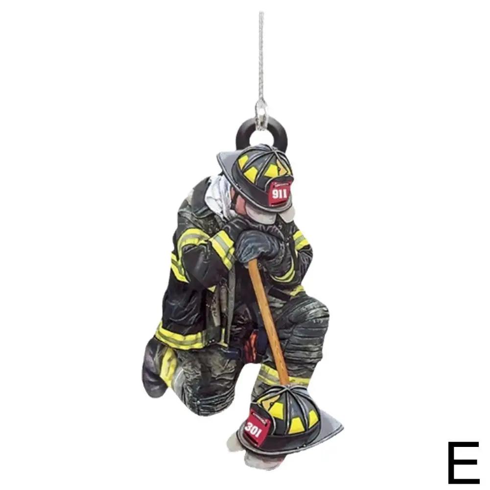 

2D автомобильный подвесной декор пожарный пальто и шляпа имитационная модель креативный пожарный грузовик украшение для салона автомобиля кулон подарок