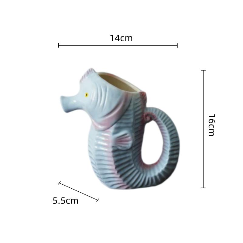 Cartoon Seahorse Ceramic Vase Marine Animals Seahorse Flowerpot Floral Arrangement Flower Vases Home Decoration Accessories