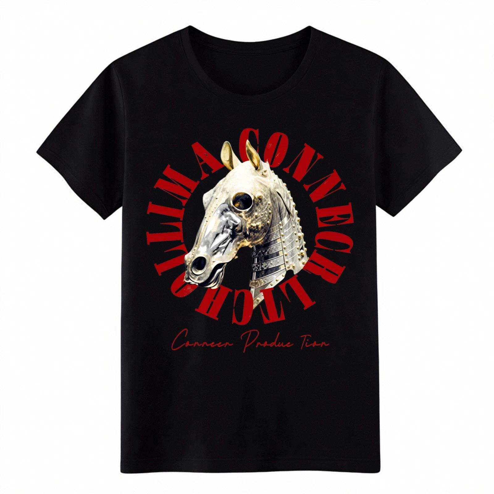 

Unisex Vintage Graphic Cotton Tee Horse Head Aesthetic Edgy Streetwear T-shirt M