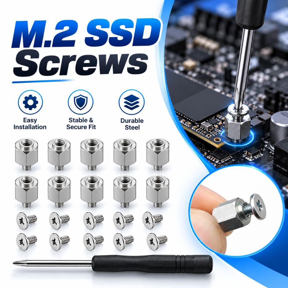Metal M.2 SSD Screws Black Screws SSD Mounting Kit New Hard Drive Screws for Desktop PC