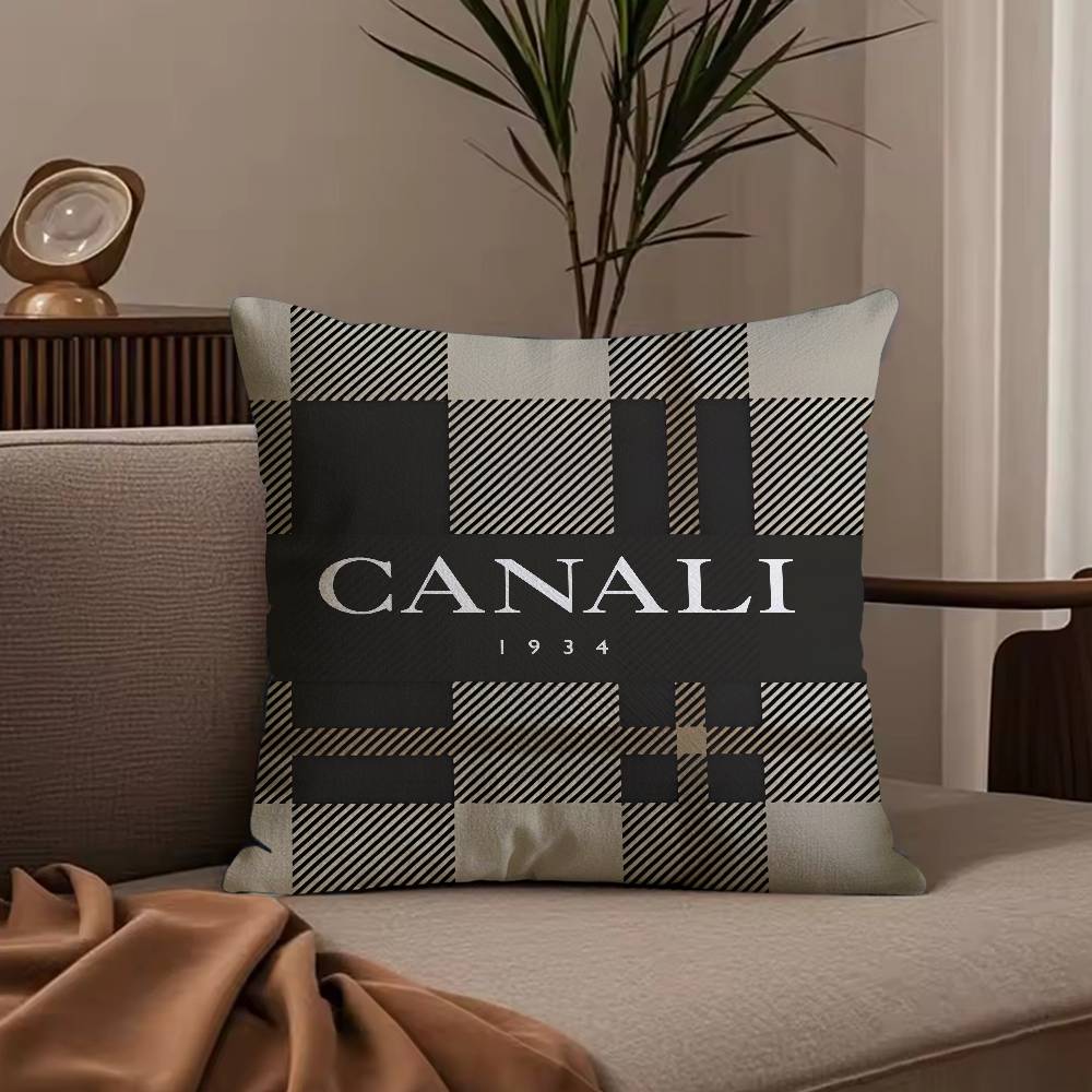 Men's clothing brands C-CANALI Pillow Case Anti-dustmite Pillowcase Invisible zipper silky short plush Sofa cushion cover