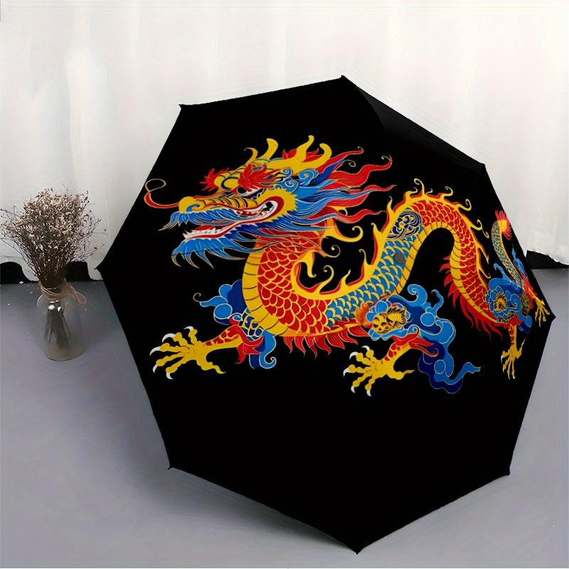 1pc Dragon Automatic Open/close Folding Umbrella, Compact Portable Travel Umbrella,Durable Construction yy250814177