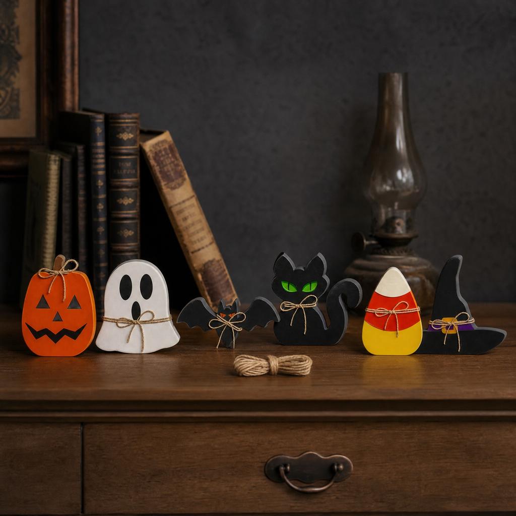 Halloween 6-Piece Foam Board Ornaments Set - Decorations for Home Party