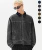 TRILLION Corduroy Collar Denim Zip-Up Work Jacket_6 Colors