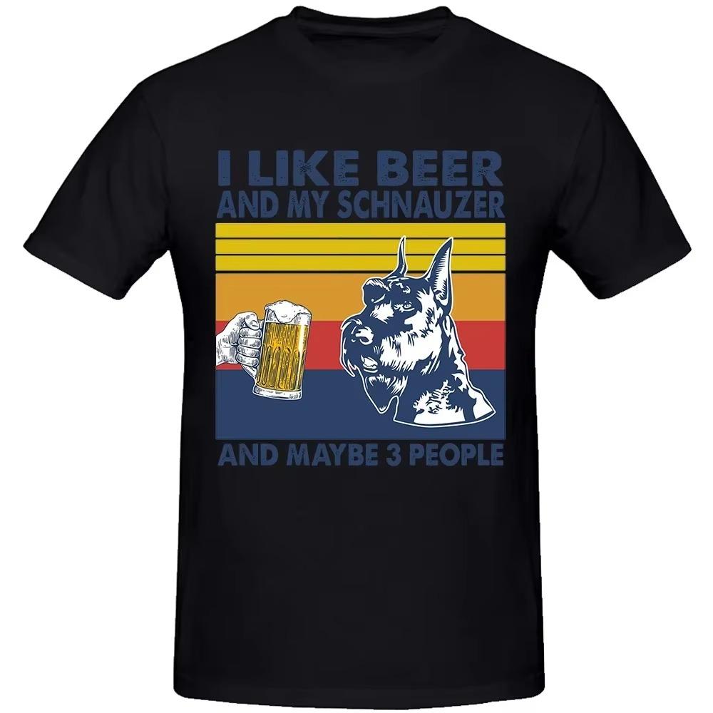 

Летний стиль Графический уличный стиль с коротким рукавом Подарки на день рождения Футболка Мужская Забавная собака Шнауцер Винтаж Ретро Футболки XXXXXL чёрный