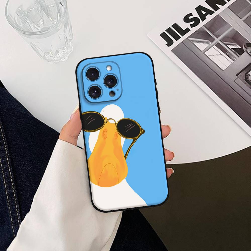 Funny Duck Phone Case Soft TPU Skin-Friendly For IPhone 17/16/15/14/13/12/11 Series: PRO, MAX, PLUS ,Mini