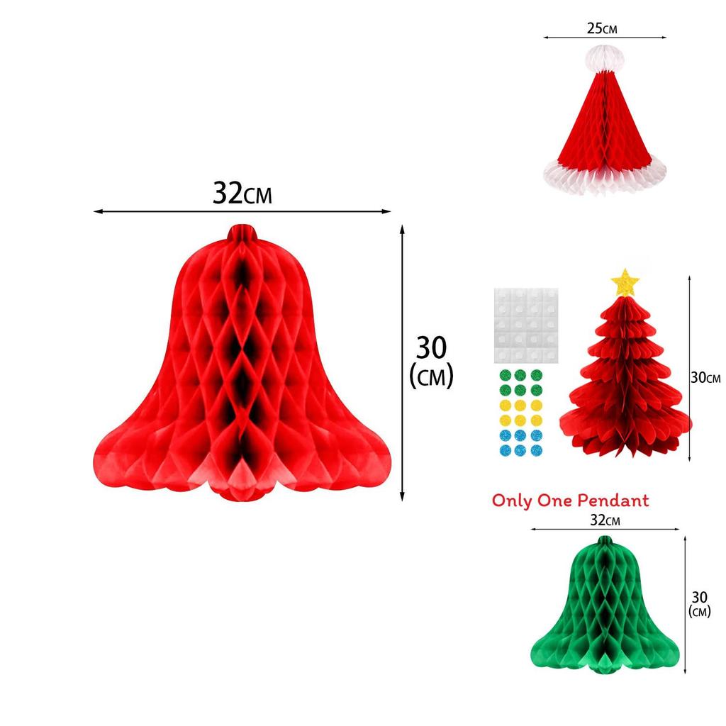 Christmas Party Decor 3d Honeycomb Hanging Decorations For Winter Holiday Celebrations
