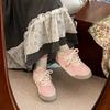 Pink breathable leather board shoes women's summer new student versatile child leisure sports white shoes