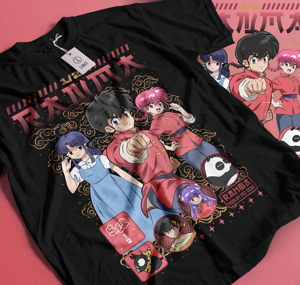

Ranma 1/2 T-shirt Shampoo Rumiko Takahashi Girl Kawaii Funny Anime Tee Gift 288 4XL