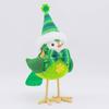Gnome Doll St Patrick's Day Decoration Plush Bird Figurine with Shiny Wings Green Sweater Four Leaf Clover Embroidered Hat Soft Wool Legs Holiday Gift