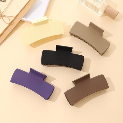 Presilha Quadrada de Garra para Cabelo em Cor Sólida Elegante para Coques Estilosos