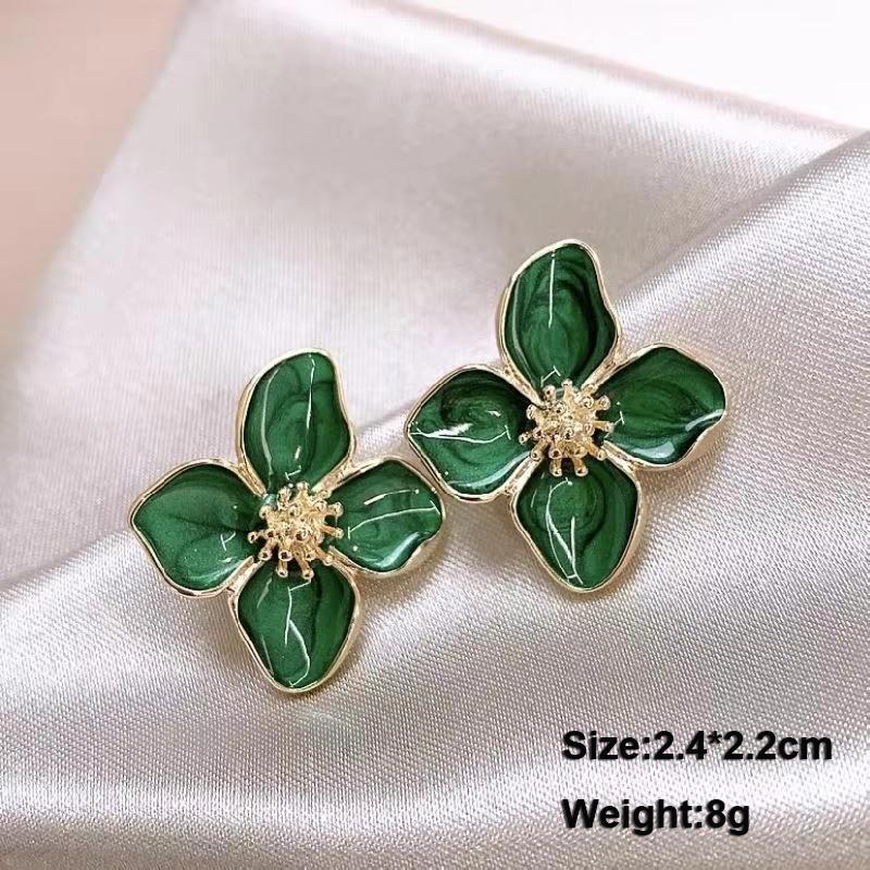 Green Hanging Earrinsg for Women Luxury Crystal Wedding Jewelry Imitation Pearl Drop Earrings new trend boucle oreille