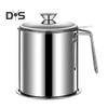 1.4/1.9 L Stainless Steel Bacon Grease Saver Container with Fine Mesh Strainer Non-slip Bottom And Airtight Lid Cooking Oil Keeper Pot for Kitchen