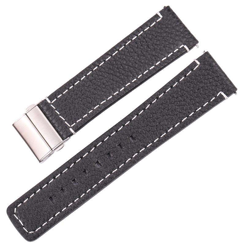 Echtes Leder Uhrenarmband Riemen Damen Herren 18mm 20mm 22mm 24mm Schwarz Braun Blau Weiches Rindsleder Uhrenarmband mit Faltschließe