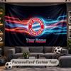 Wall Hanging Tapestry Custom NameBayern Munich Pattern Personalized Printed Fabric Wall Decor