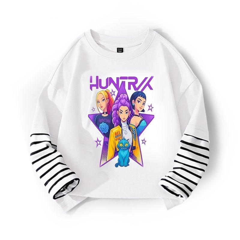 Dětská móda Hon na čarodějnice K-POP Základní trička na zimu Pro kluky i holky Ležérní prázdninové Dvoudílné topy