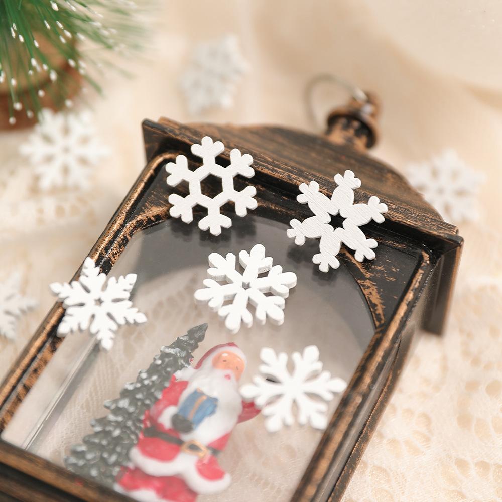 50 Stück Holz Schneeflocken Weihnachten DIY Ornamente Heim Zimmer Dekor Basteln und Weihnachtsbaum Dekorationsrequisiten