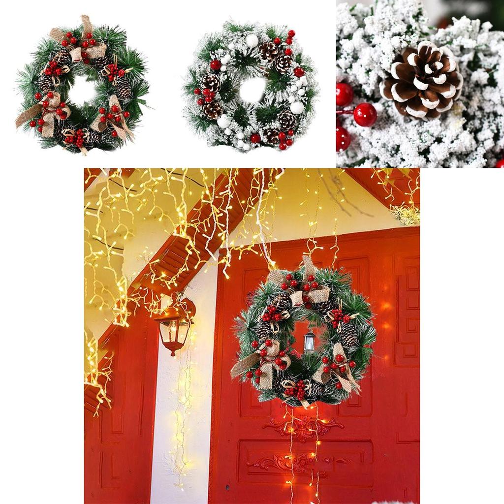 Exquisite Holiday Decor Christmas Wreath Adorned With Pine Cones And Vibrant Red Berries