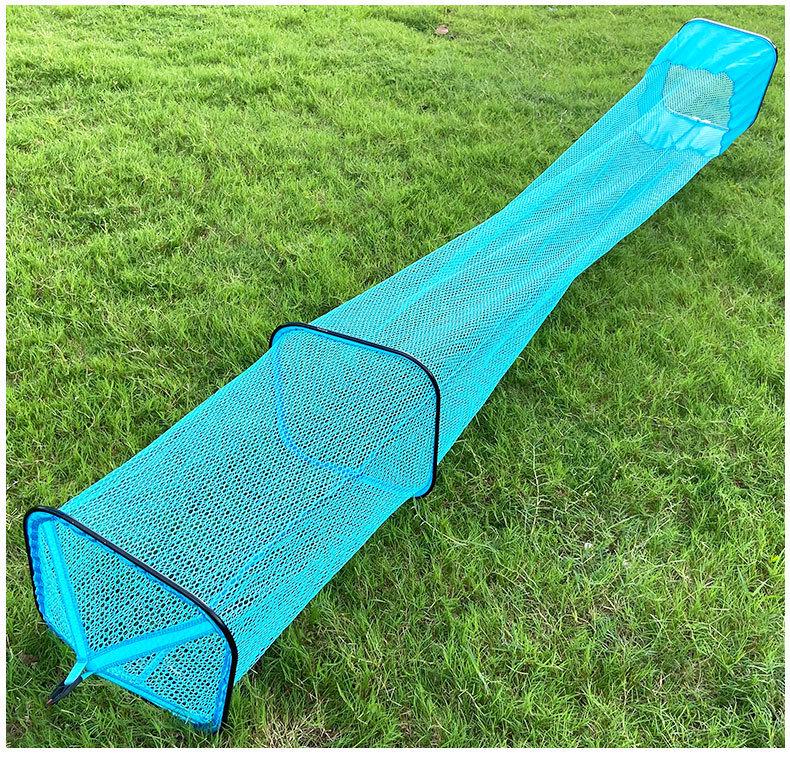 Sky Blue Square Portable Fish Basket with Chair and Net