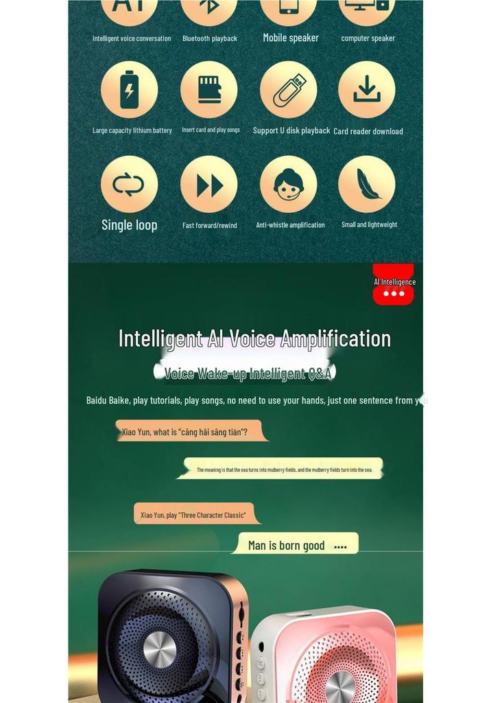 Teacher-Specific Headset Microphone with Large Volume Amplifier for Lectures and Classes