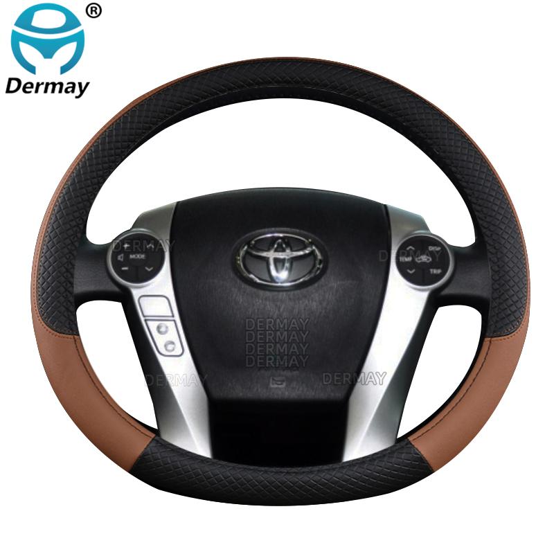for Toyota Prius 30 20 Prius V Prius C Prius Prime Car Steering Wheel Cover PU Leather Non-slip Auto Accessories