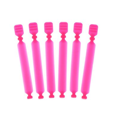 30Pcs Rose Red Perm Silicone Band Heat Resistant Traceless Digital Cold Rods Fixing Tools Hair Rod Clip Accessory Elastic