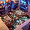 Retro Car & Rock Bar Themed Rug, non-slip rug, suitable for living room, bedroom, game room, computer room and home décor.