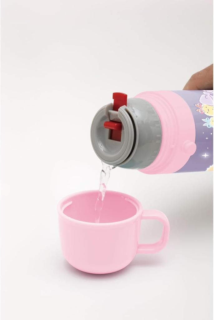 Water Bottle Direct Drinking Sports Bottle 2WAY Stainless Steel One Touch Bottle with Cup Direct 470ml Cup Drinking 430ml Ribbon Set Name San-X (Water