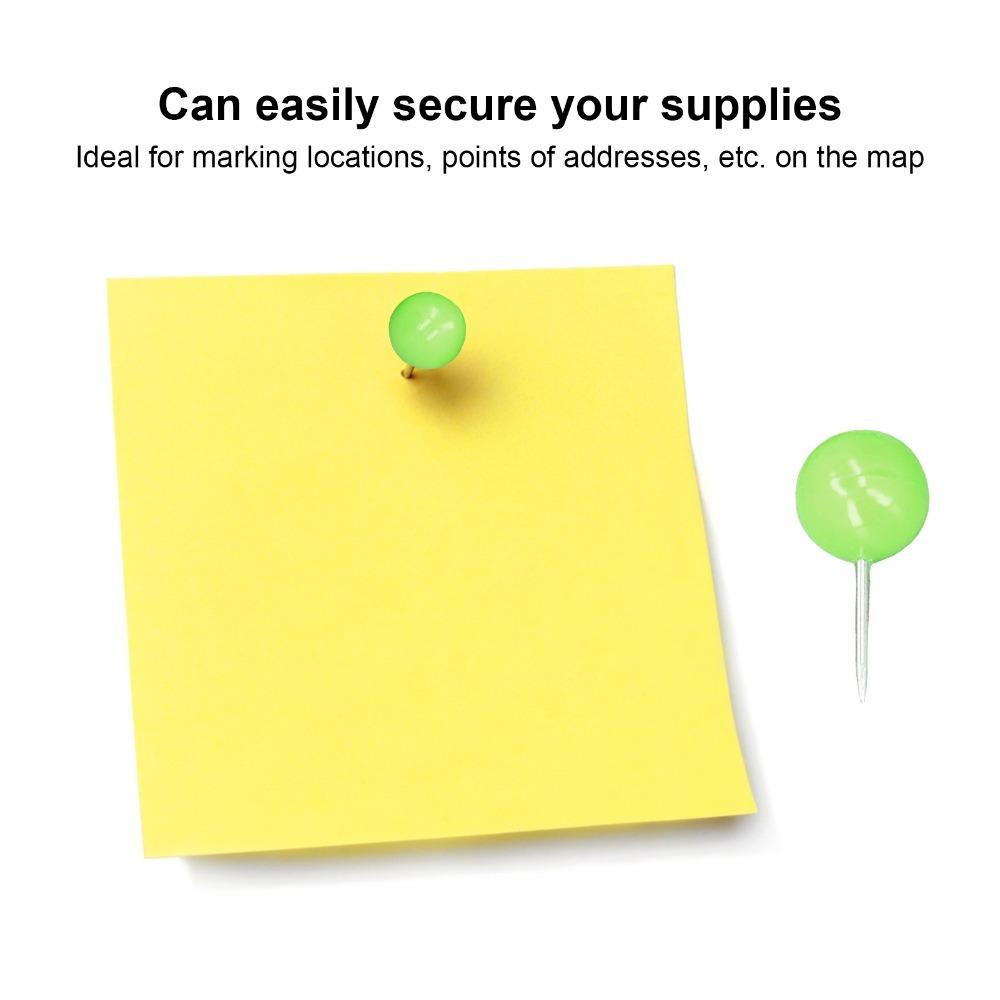 100Pcs Round head Thumbtack Candy color Map Pin Boxed pin Drawing Pin Office marking зелёный