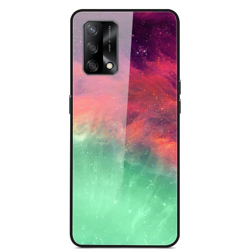 For OPPO A74 4G Case Tempered Glass Hard Phone Case Luxury Case for OPPO A74 5G A 74 Protective Bumper Shockproof Funda Coque