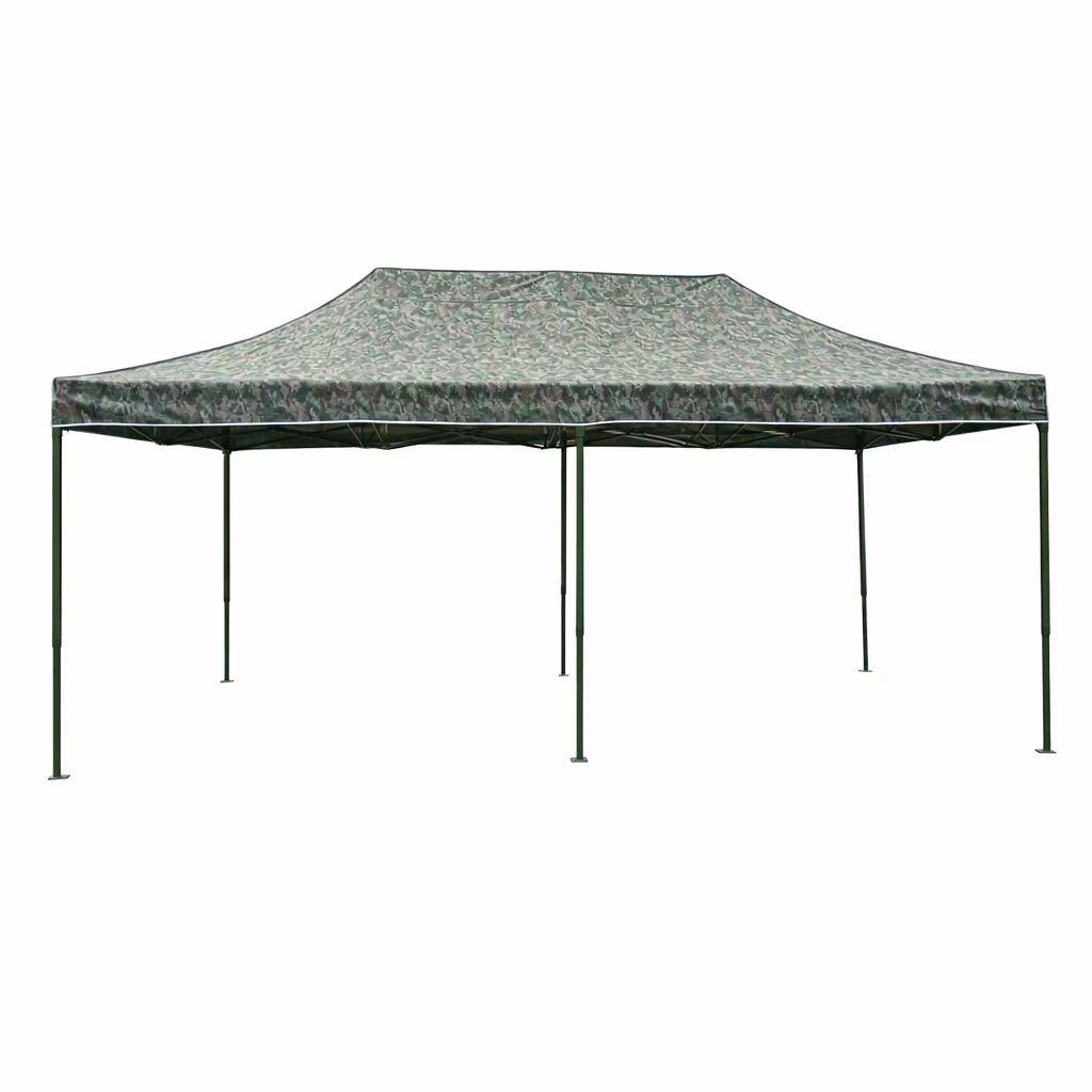 Camouflage Four-Corner Telescopic Tent with Side Walls – Cold Protection, Sun Shade, Waterproof Oxford Cloth