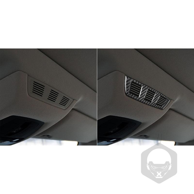 Carbon Fiber Car Accessories Front Roof Air Vent Interior Trim Cover Soft Sticker For BMW 7 Series F01 730li 740li 750li 2009-14