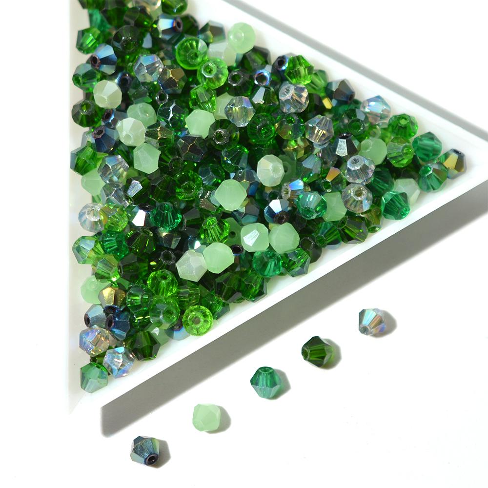 

4мм Кришталеві Скляні Намистини для Виготовлення Ювелірних Виробів Мікс Кольорів Ручна Робота Фурнітура Біконічна Форма Намистини-Роздільники DIY 100pcs/bag