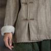 Johnature Women Chinese Style Stand Long Sleeve Button Winter Vintage Female Tops