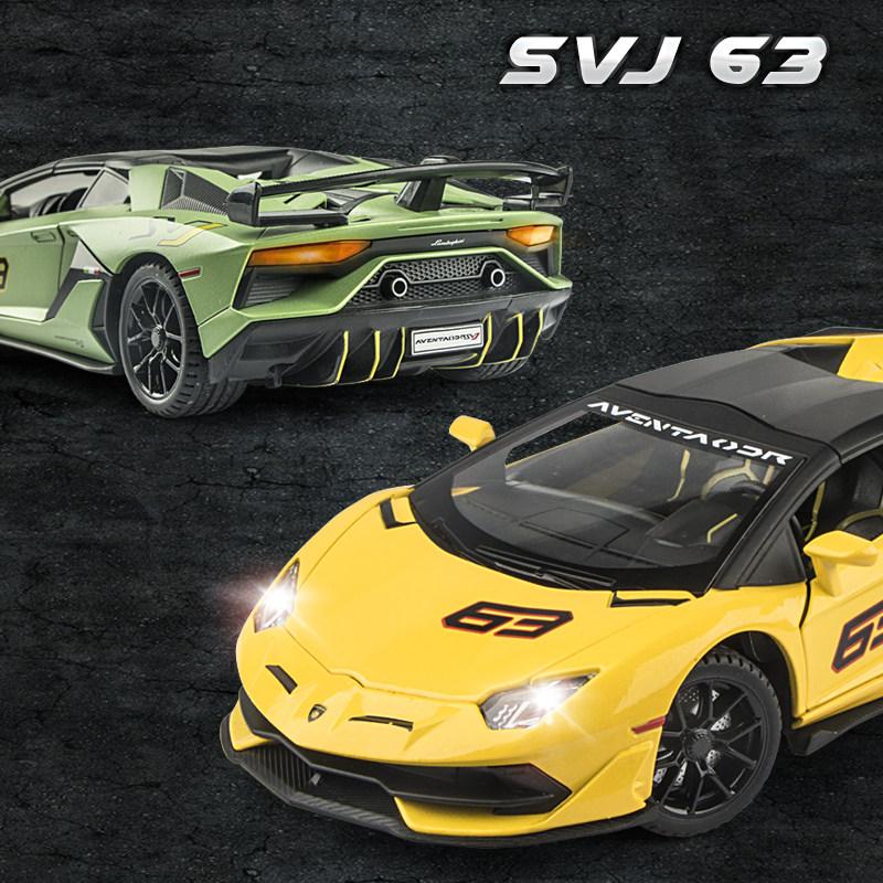 1:24  Aventador Svj 63 Limited Edition Roadster Supercar Alloy Diecast Collectible Car Model Sound And Light Birthday