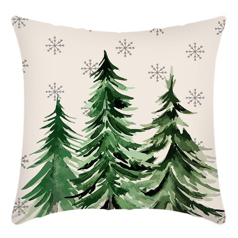 New Christmas Pillowcase Christmas Tree Print Elk Home Decoration Holiday Pillow Pillowcase
