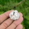 Natural Green Chalcedony Gemstone Stackable Adjustable Ring 925 Silver For Women