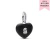 Matte Black Heart Padlock Dangle Charm 794424c02