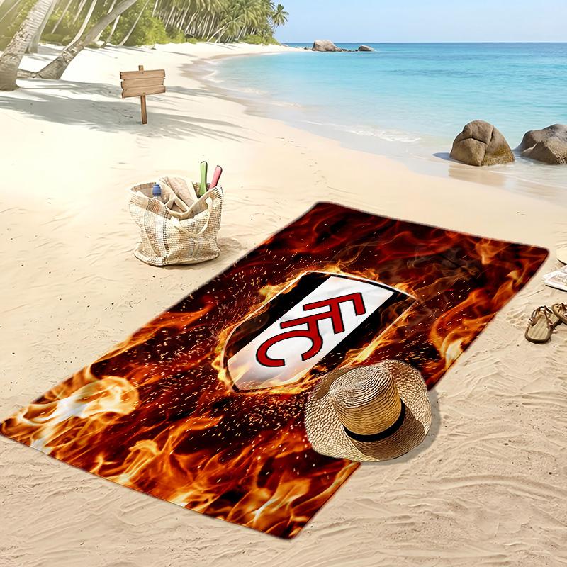 Fulham Football Print Beach Towel, Large Soft Quick Dry Towel for Beach Camping Swimming