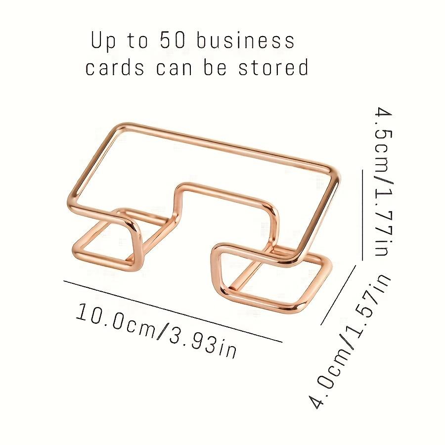 1pc Simple Iron Office Desktop Business Card Storage Box (Gold, Rose Gold, Black, Silvery)