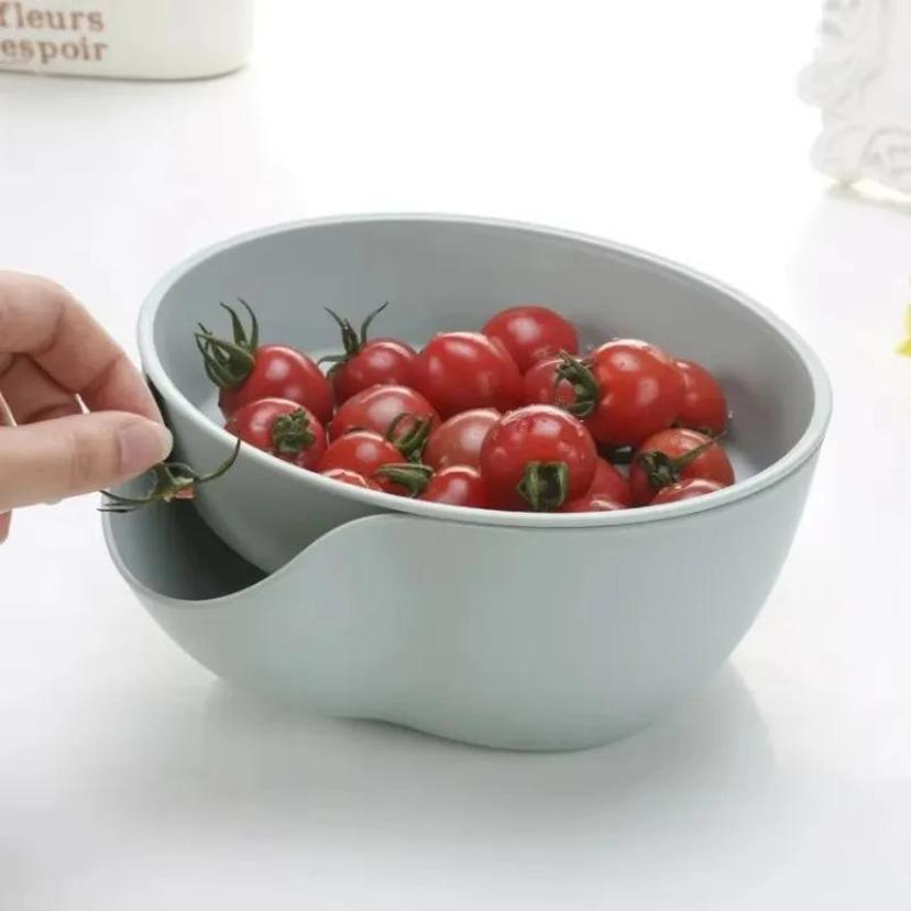 Double-layer Creative Homeware Plastic Food Tray European Melon Seed Fruit Draining Plate Suitable For Kitchen Living Room