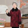 Old lady coat winter long mink fleece coat fleece thickened thermal cotton-padded coat